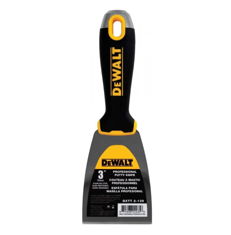 Изображение товара Шпатель малярный DeWalt 80 мм из нержавеющей стали для профессиональных работ