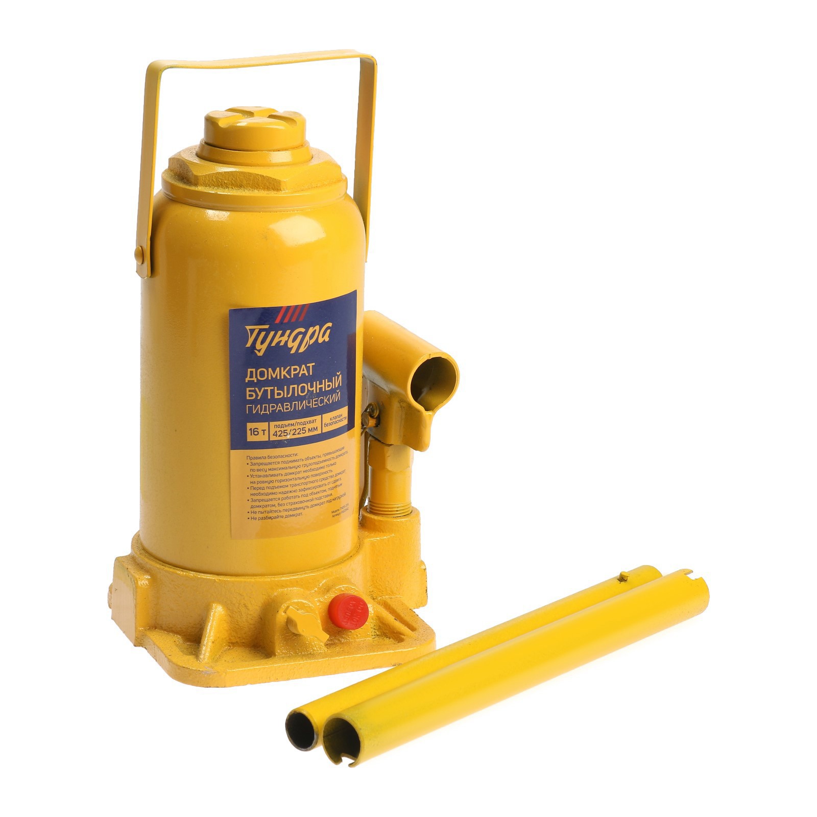 Изображение товара Тундра 9422642 бутылочный домкрат гидравлический 16 т, 425 мм