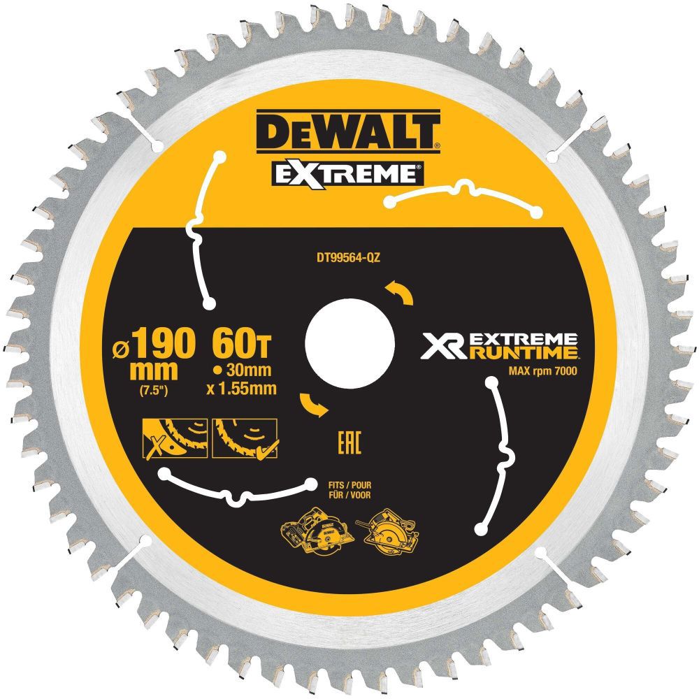 Изображение товара Диск пильный по дереву Dewalt DT99564-QZ 190x30x1.5 мм 60 зубцов