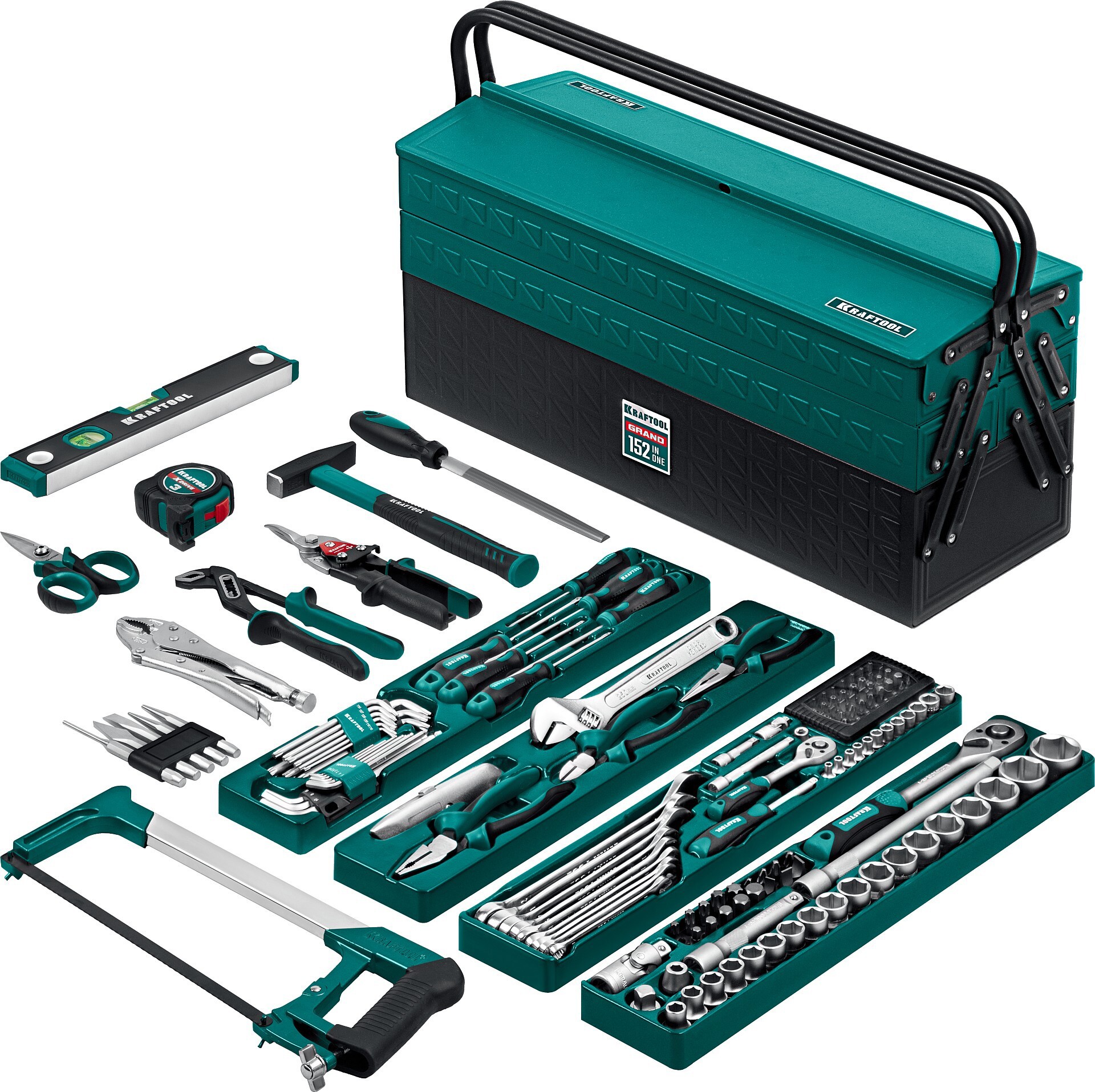 Изображение товара Набор инструментов KRAFTOOL 27978-H152, 152 шт для слесарных работ
