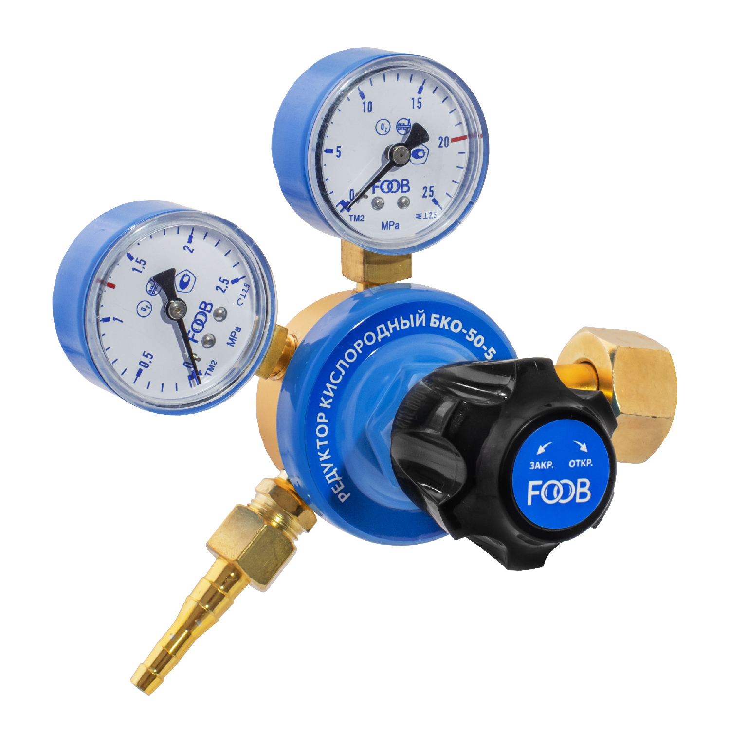 Изображение товара Редуктор давления кислородный Foob 00-00003768 PN12.5 M16x1.5 с манометром