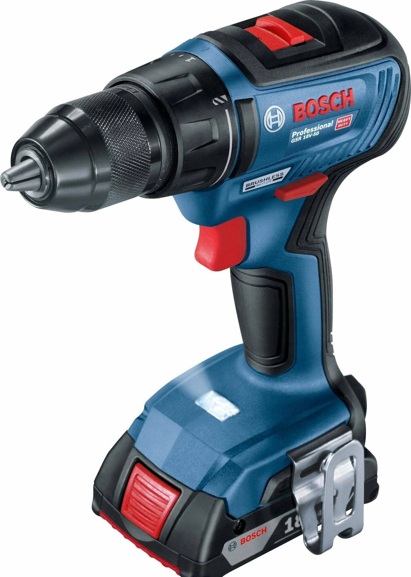 Изображение товара Дрель-шуруповерт аккумуляторная бесщеточная Bosch Professional GSR 18V-50 06019H5000, 18 В Li-Ion 2x2 Ач