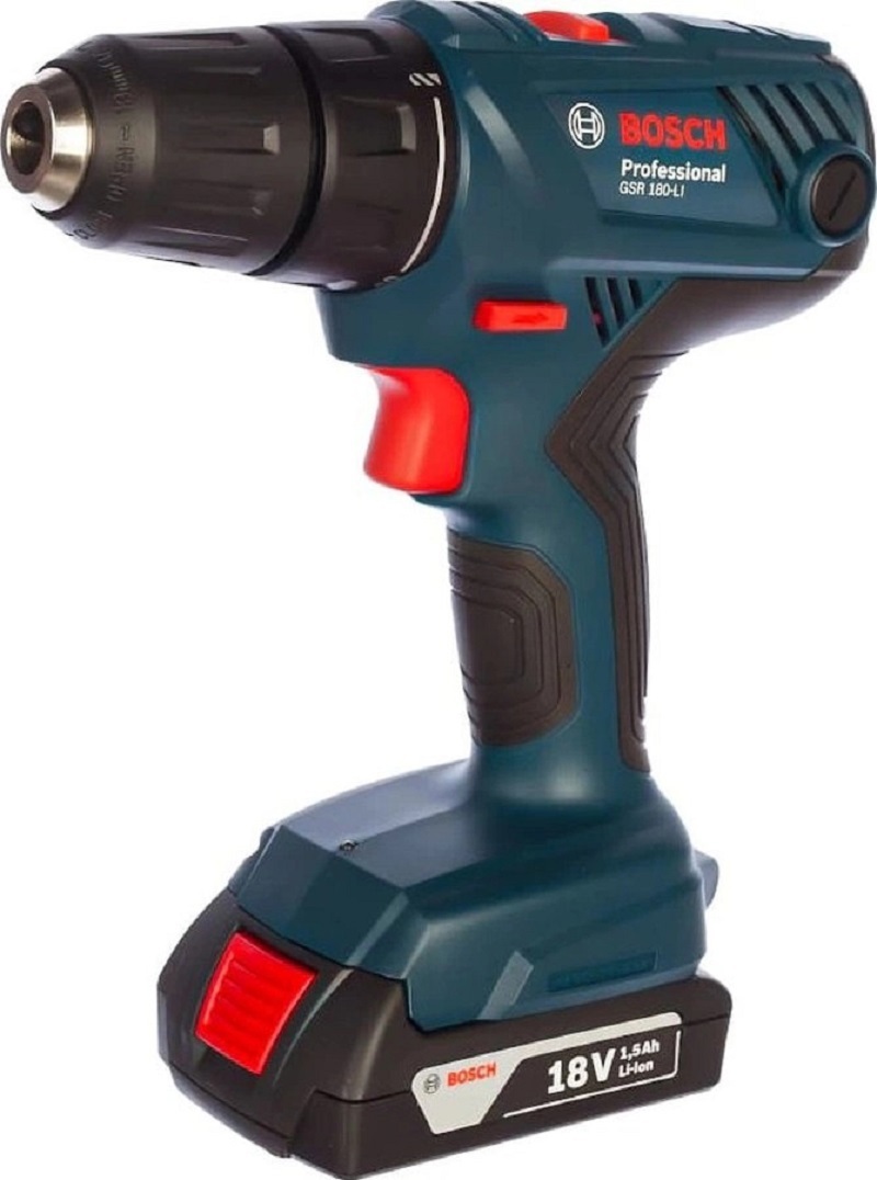 Изображение товара Дрель-шуруповерт аккумуляторная Bosch Professional GSR 180 LI 06019F8109, 18 В Li-Ion 2x1.5 Ач