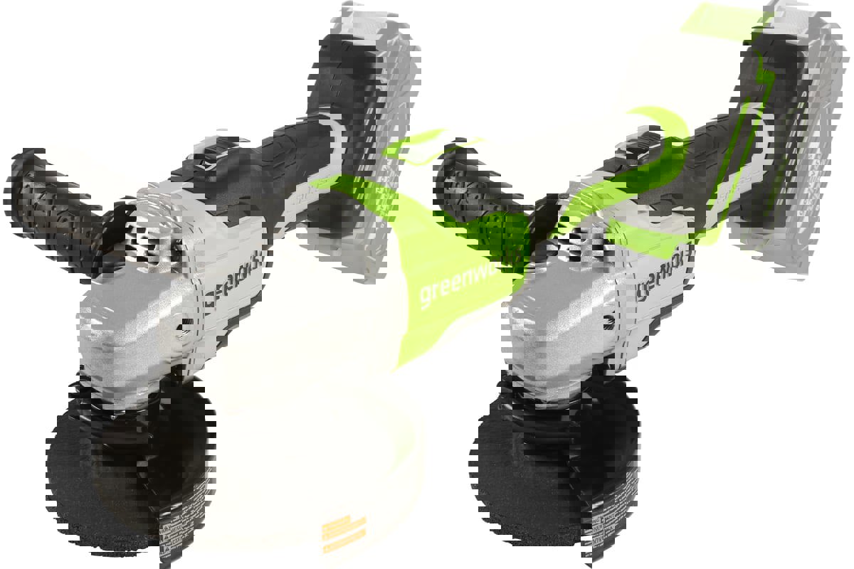 Изображение товара Аккумуляторная угловая шлифмашина Greenworks GD24AG 24 В 125 мм бесщёточный двигатель