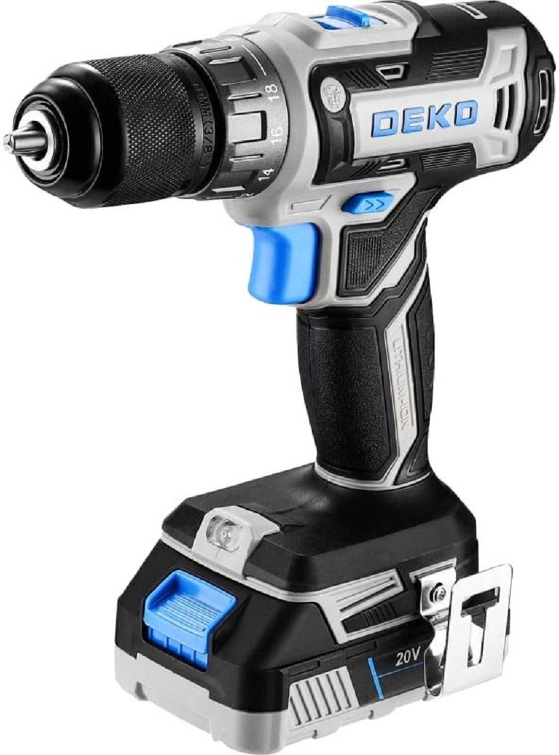 Изображение товара Дрель-шуруповерт аккумуляторная Deko 085-1006 2026136, 20 В Li-Ion 1x3 Ач