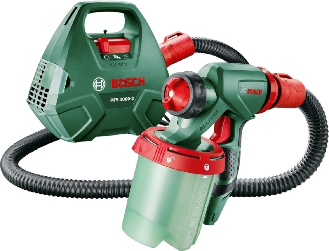 Изображение товара Краскопульт Bosch PFS 3000-2 с мощностью 650 Вт и объемом 1000 мл