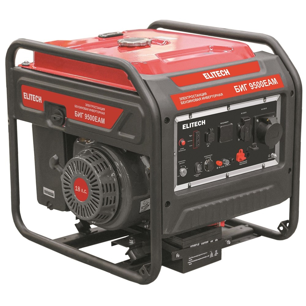 Изображение товара Бензиновый генератор Elitech БИГ 9500ЕАМ мощность 8 кВт с инвертором