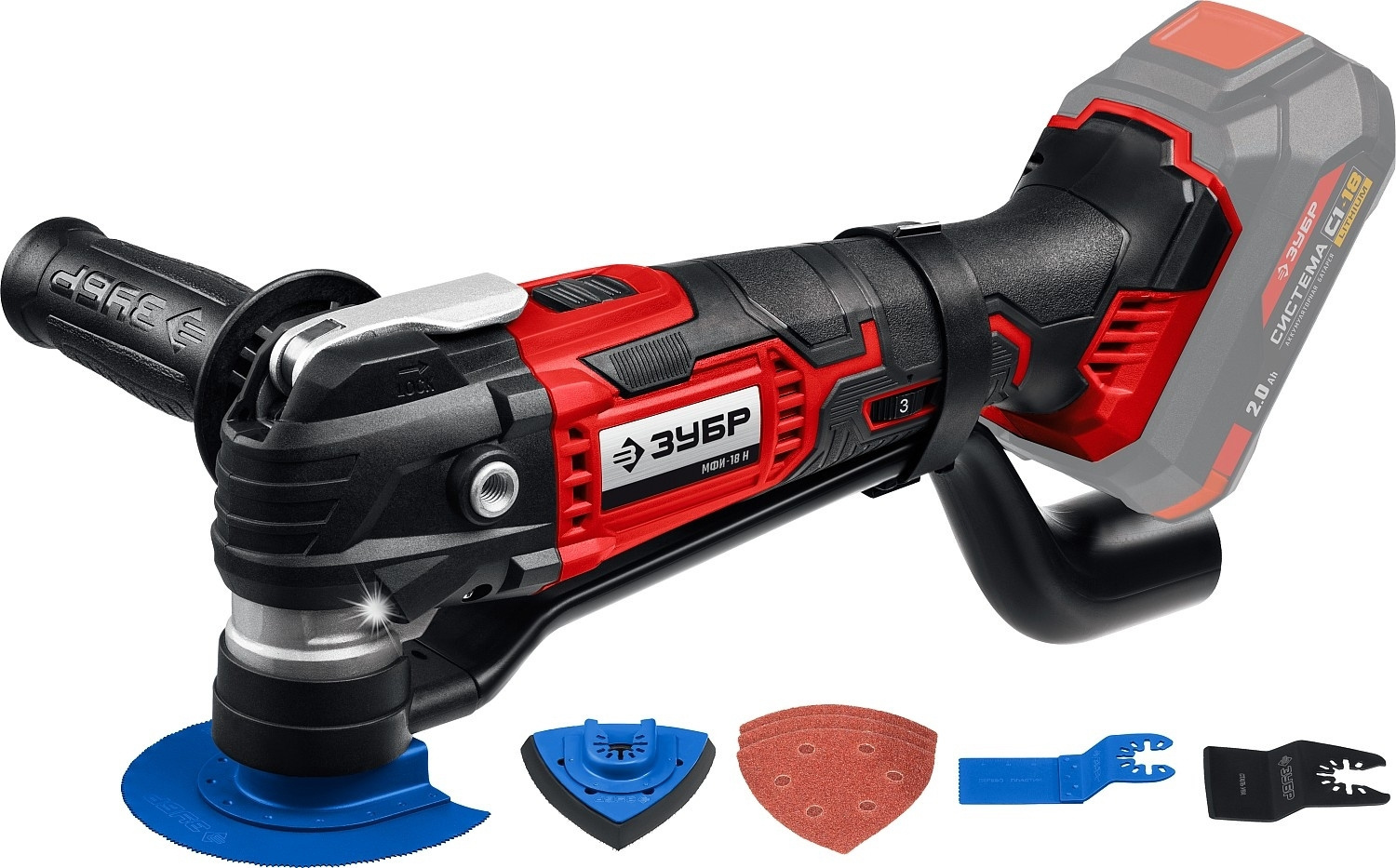 Изображение товара Реноватор аккумуляторный Зубр МФИ-18 Н 18 В Li-Ion