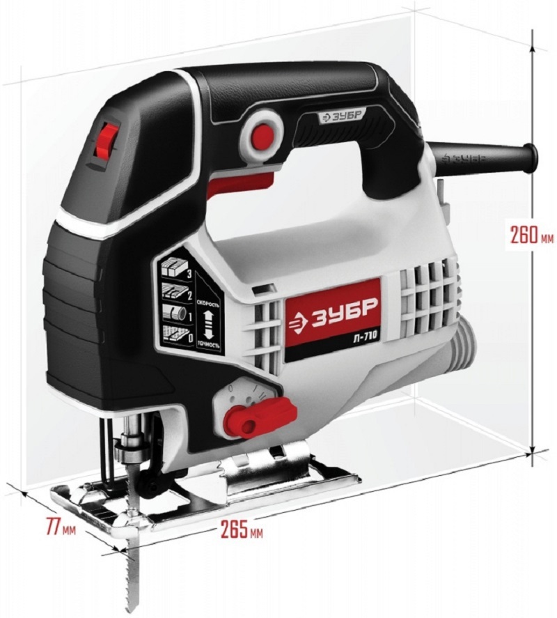 Изображение товара Лобзик сетевой Зубр Л-710 710 Вт с функционалом и мощностью