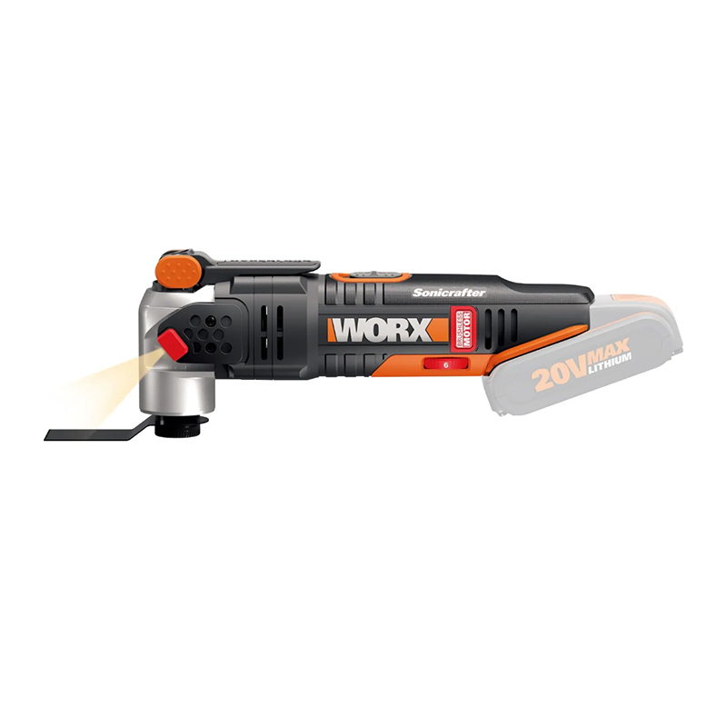 Изображение товара Аккумуляторный бесщеточный реноватор WORX WX693.9 с 39 насадками и регулируемыми параметрами