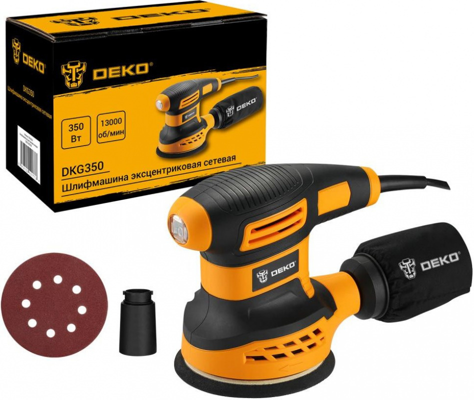 Изображение товара Эксцентриковая шлифмашина DEKO DKG350 125 мм 350 Вт пылесборник