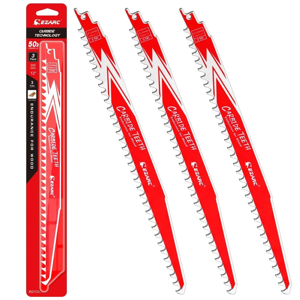 Изображение товара Набор полотен для сабельной пилы по дереву Ezarc 8021C03, 3 шт