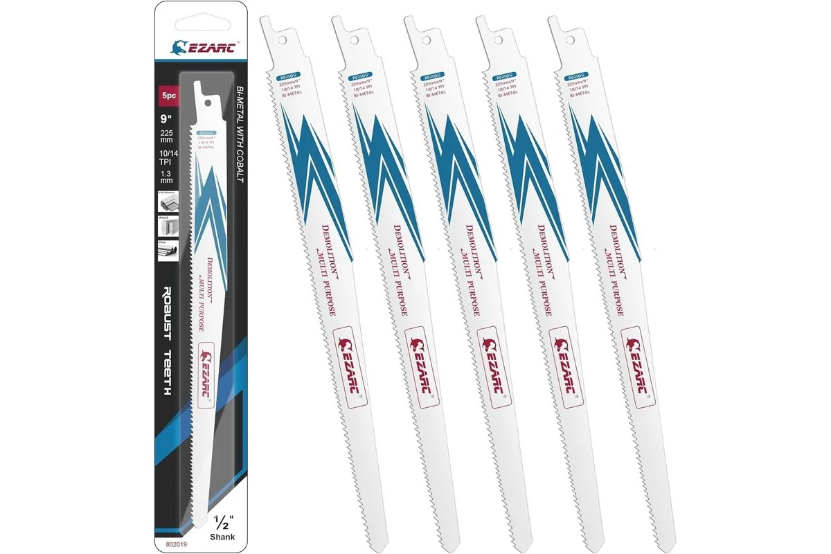 Изображение товара Набор полотен для сабельной пилы по дереву Ezarc 802019, 5 шт