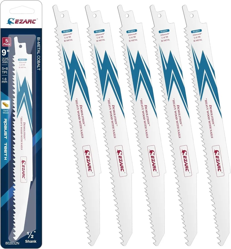 Изображение товара Набор полотен для сабельной пилы Ezarc 802032N 5 шт биметалл