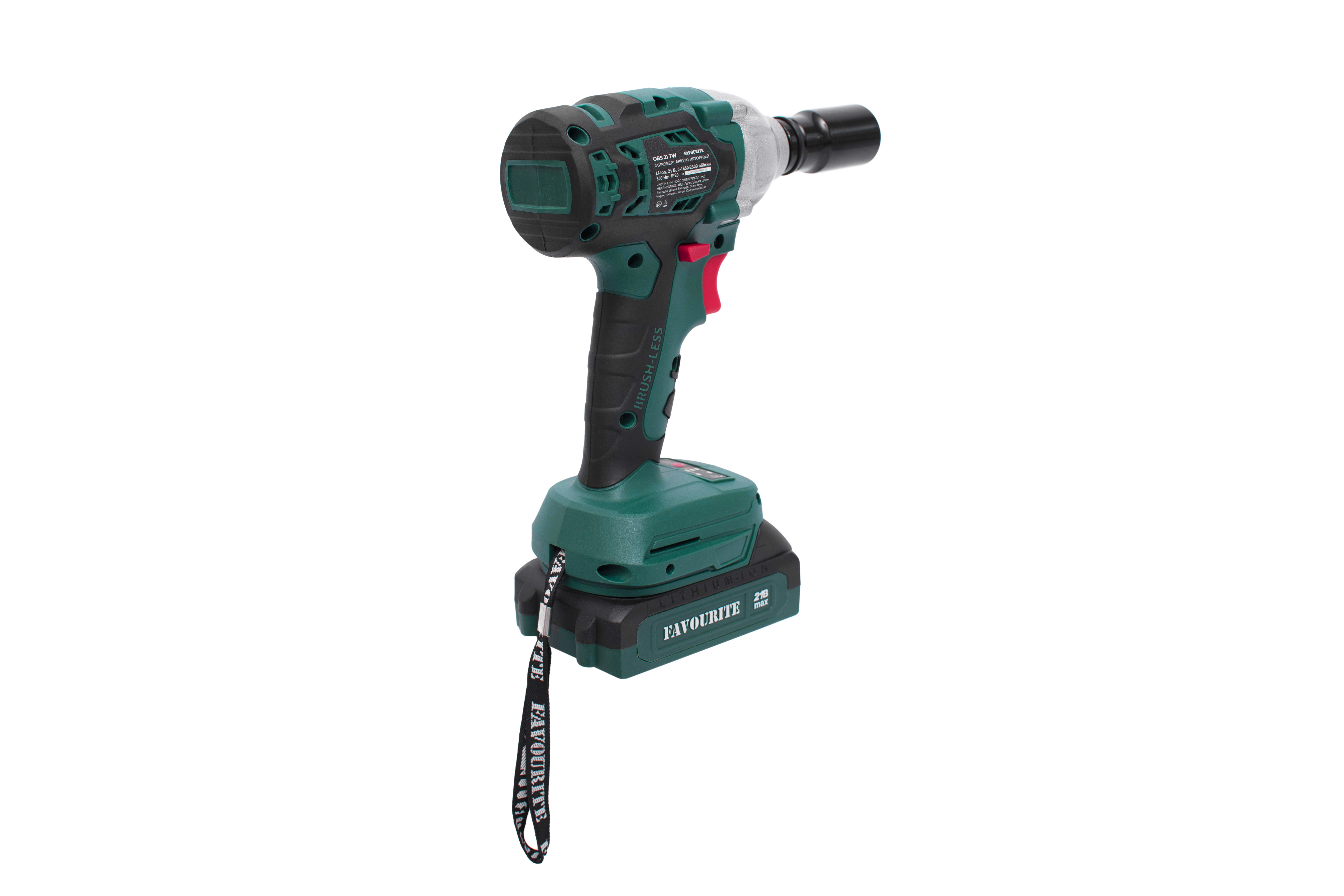 Изображение товара Гайковерт аккумуляторный бесщеточный Favourite OBS 21-2 TW, 21 В Li-Ion 1x2 Ач, 350 Нм