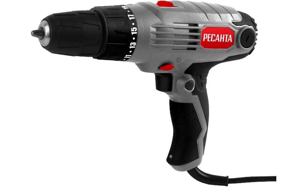 Изображение товара Дрель-шуруповерт сетевая Ресанта СШ-550-2 550 Вт двухскоростной с подсветкой