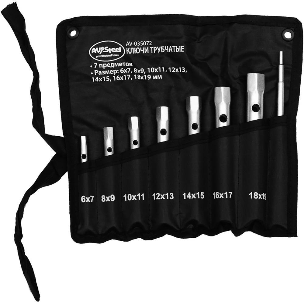Изображение товара Набор торцевых ключей AV Steel AV-035072 6-19 мм 7 предметов для крепежных работ