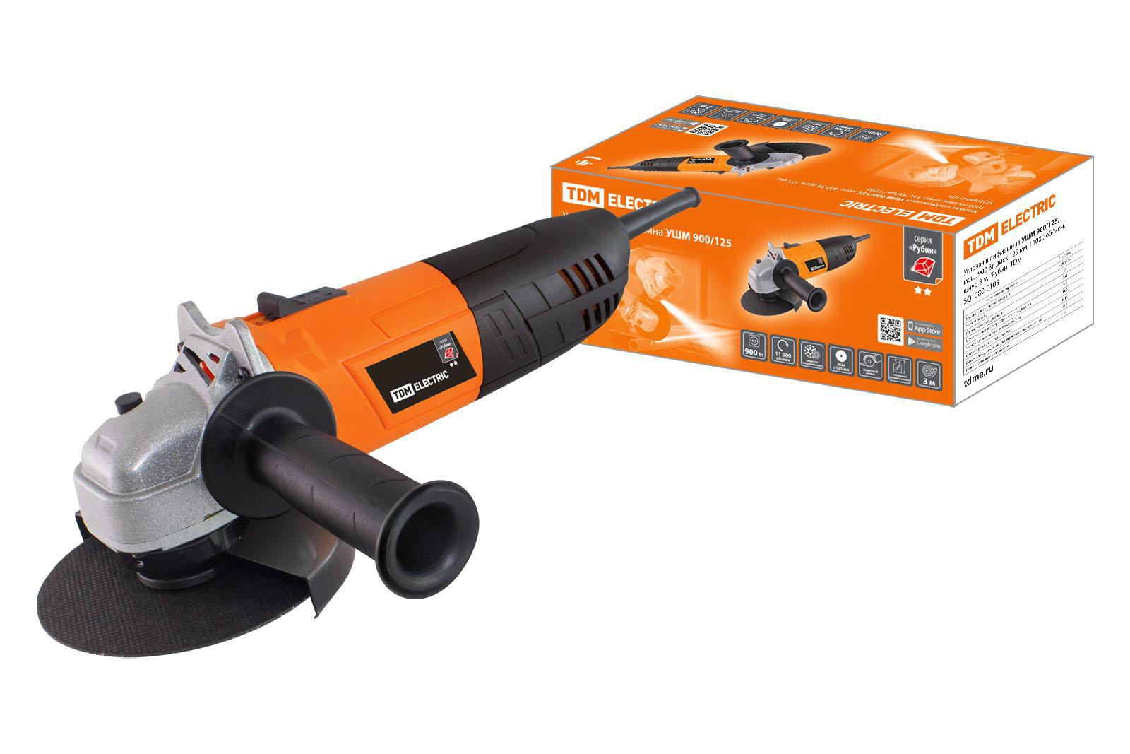 Изображение товара Угловая шлифмашина TDM Рубин SQ1080-0105 900 Вт диаметр 125 мм