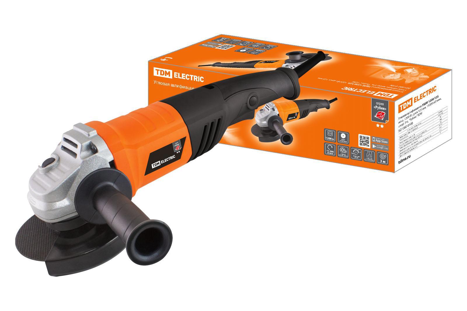 Изображение товара Угловая шлифмашина TDM Рубин SQ1080-0106 1200 Вт 125 мм