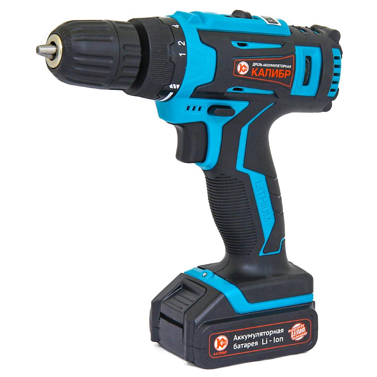 Изображение товара Дрель-шуруповерт аккумуляторная Калибр ДА-12-2А 0101100, 12 В Li-Ion 2x2 Ач