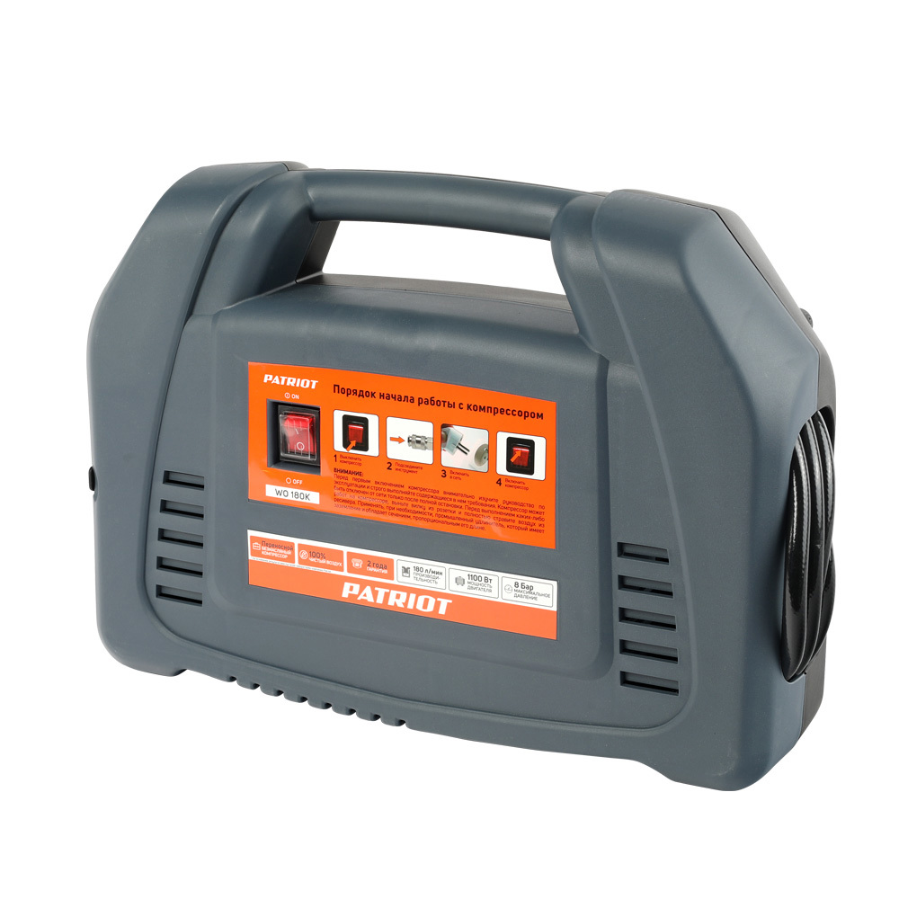 Изображение товара Компрессор сетевой поршневой безмасляный Patriot WO 180K