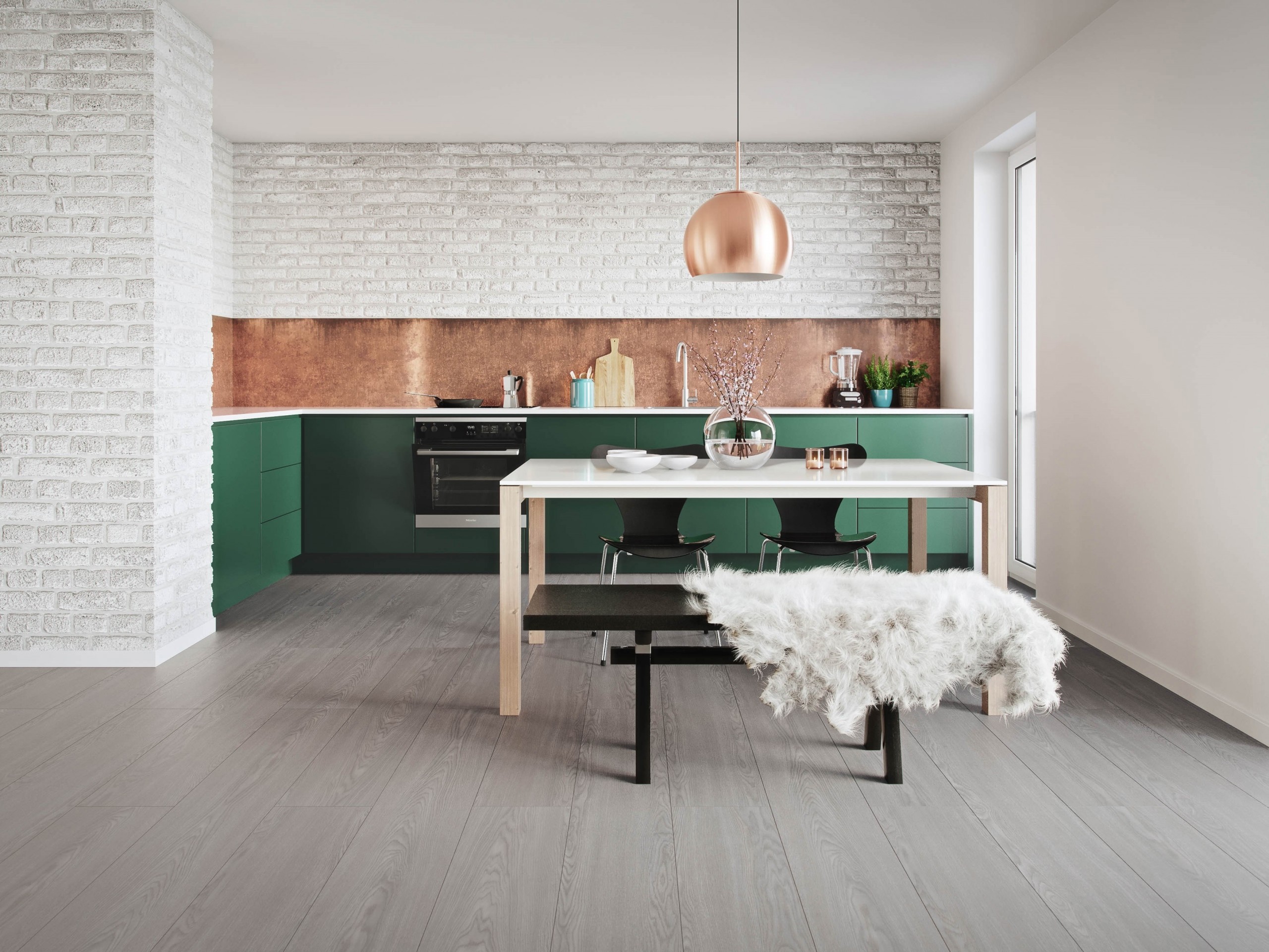 Изображение товара Ламинат Wineo Дуб Спокойно-серый 8 мм 33 класс влагостойкий, с фаской, 2.26 м²