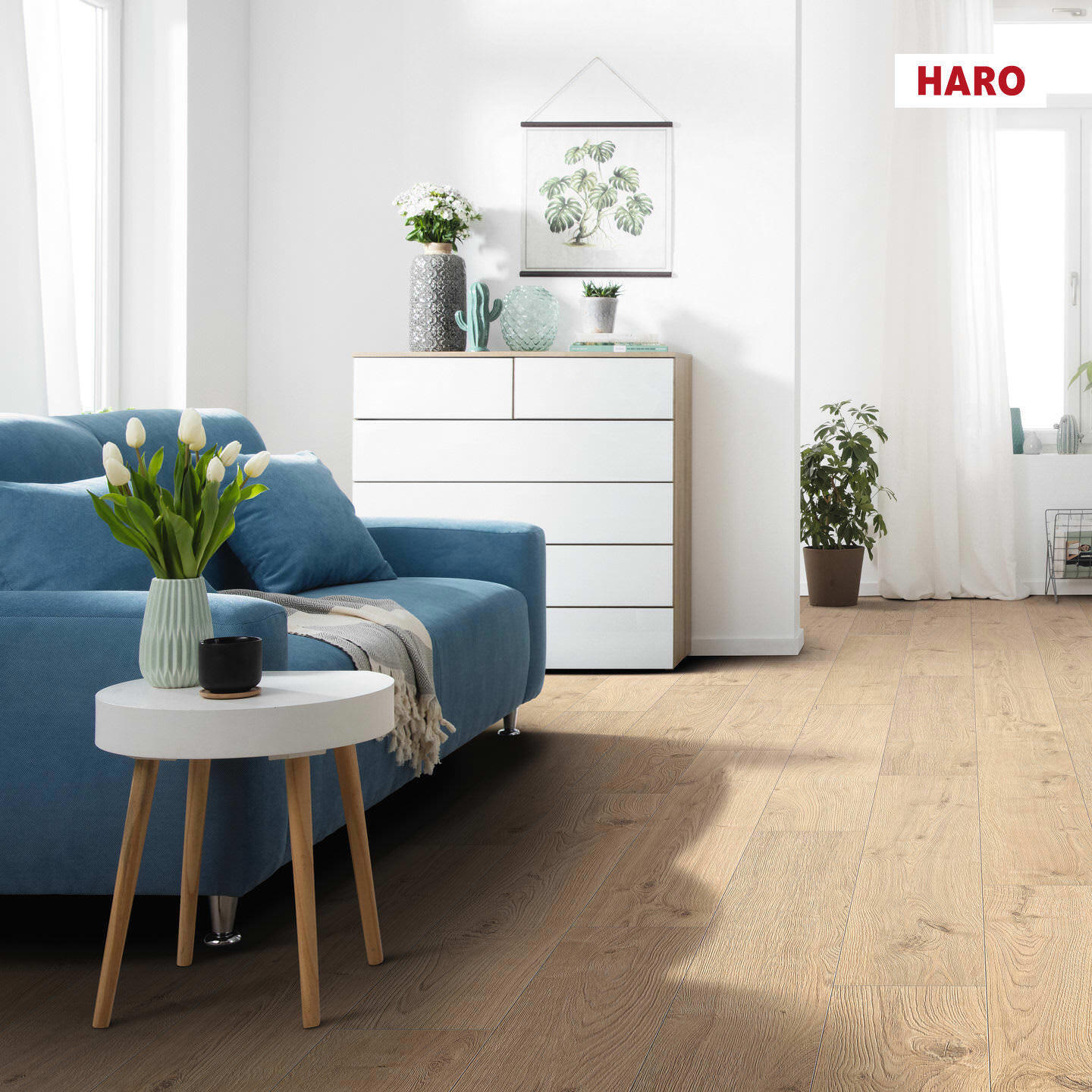 Изображение товара Ламинат Haro Дуб Портлэнд Пуро 32 класс толщина 8 мм с фаской 1.98 м²
