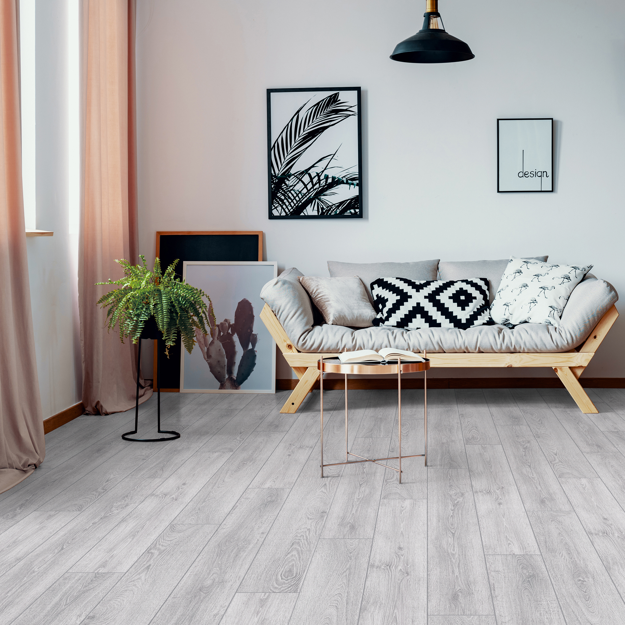 Изображение товара Ламинат Swiss Krono Дуб Регуляр 33 класс 8 мм с фаской светло-серебристый 2.13 м²