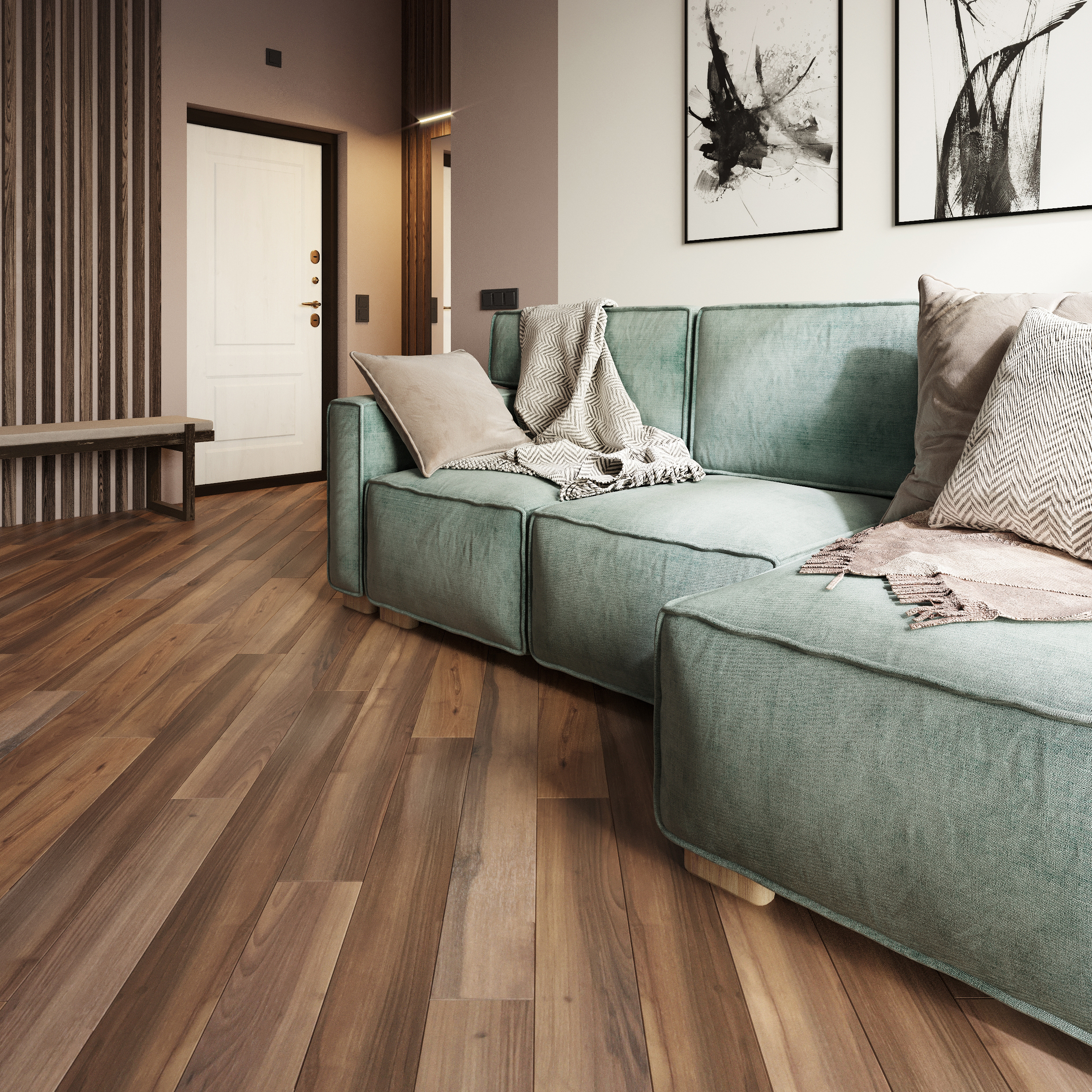 Изображение товара Ламинат AlixFloor Natural Line Орех американский 12 мм 4 фаски 33 класс водо- влагостойкий