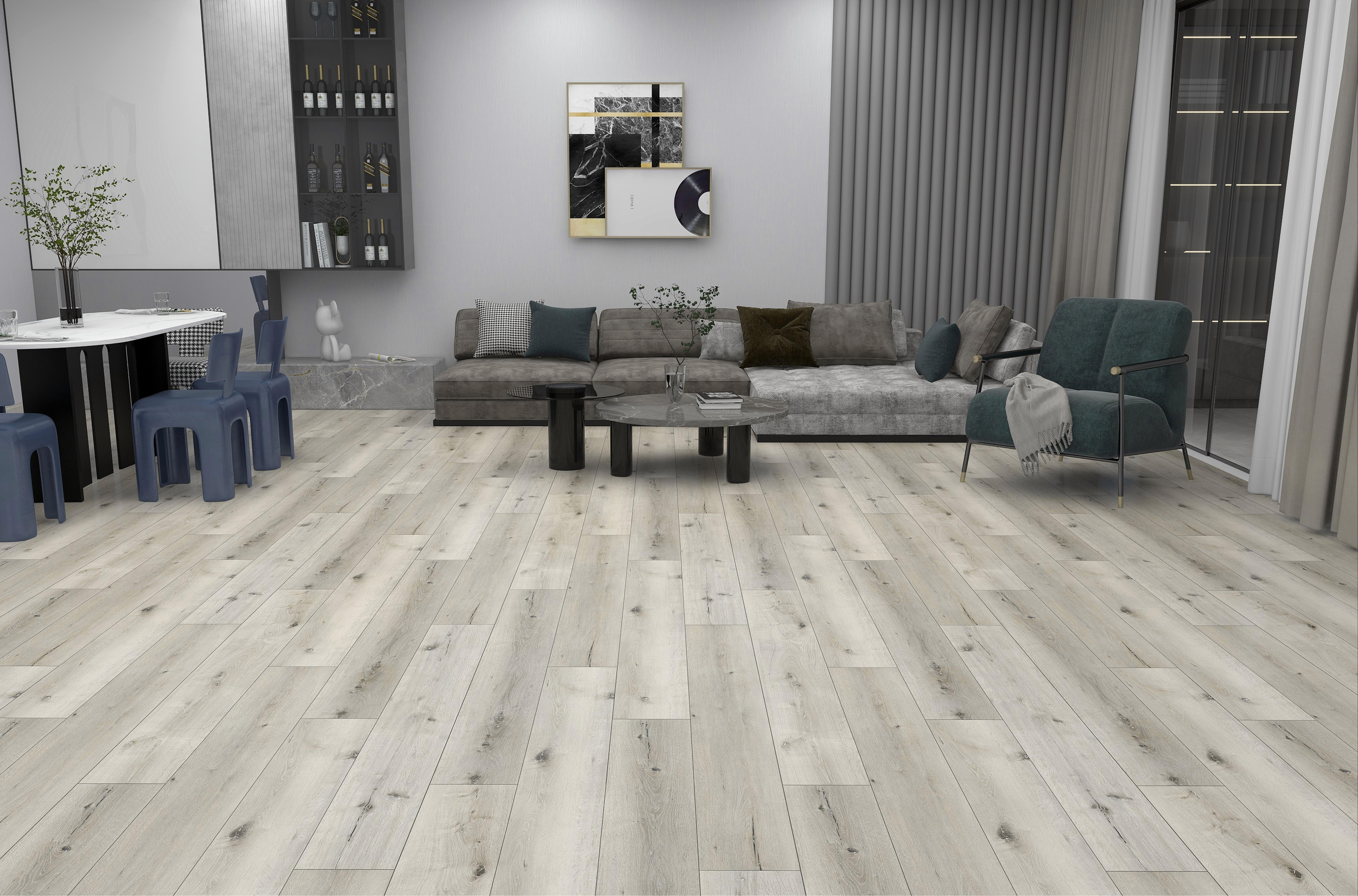 Изображение товара SPC плитка Floorwood Quantum Дуб Хопвуд 43 класс 5 мм влагостойкая гладкая