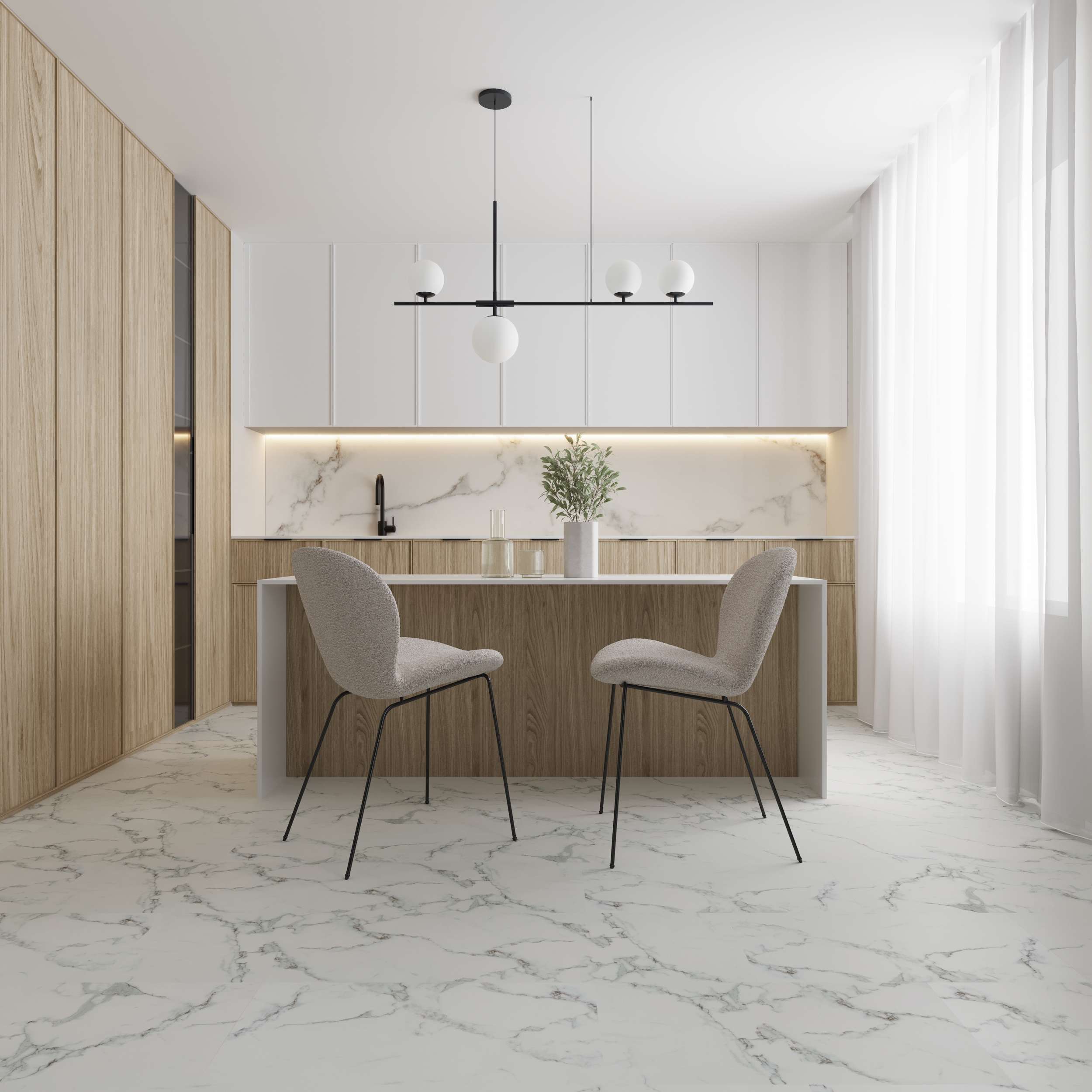 Изображение товара SPC плитка UniQuarz Статуарио 43 класс 4 мм влагостойкая и устойчивая к износу