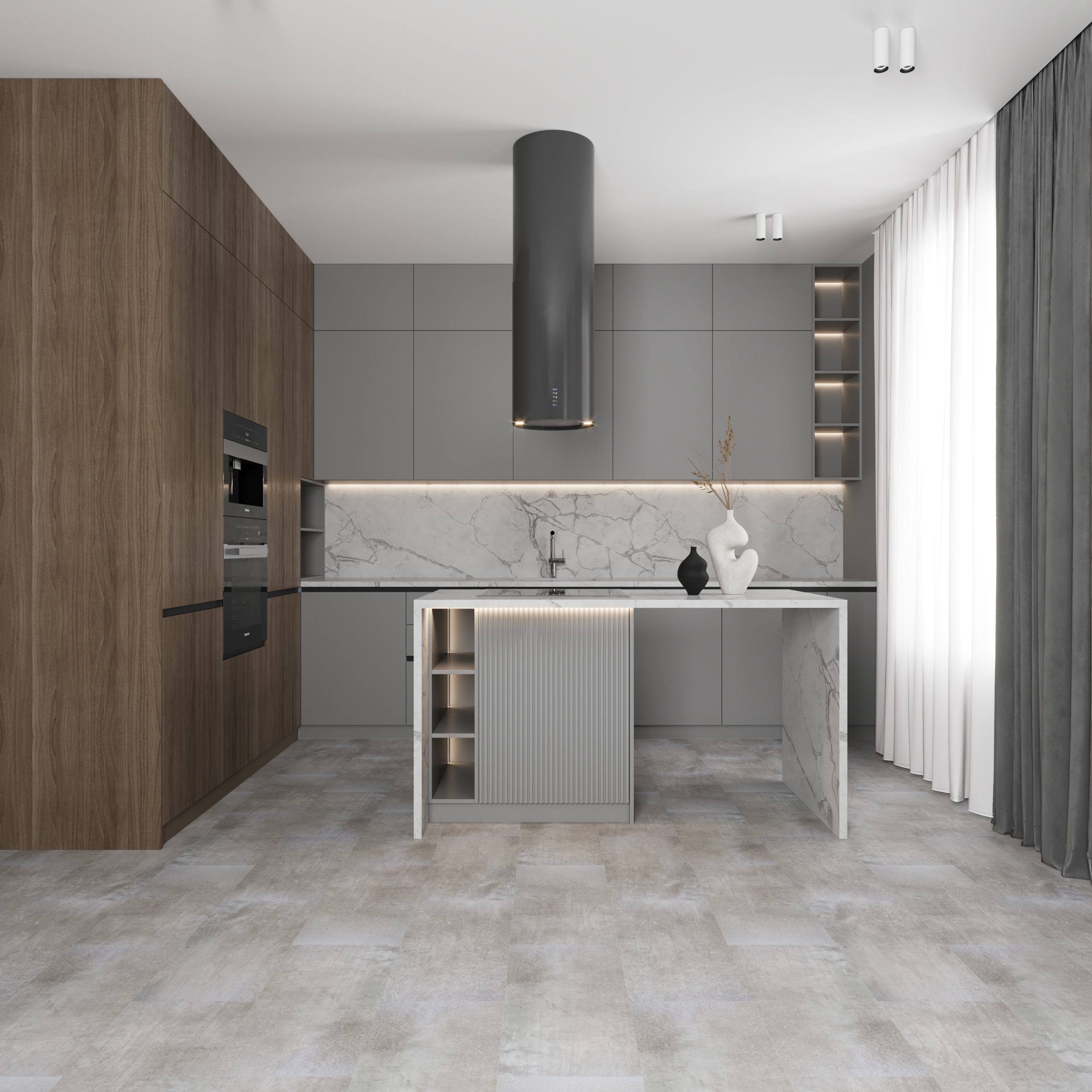 Изображение товара SPC плитка UniQuarz Пьетра Гриджиа 43 класс влагостойкая, для теплых полов