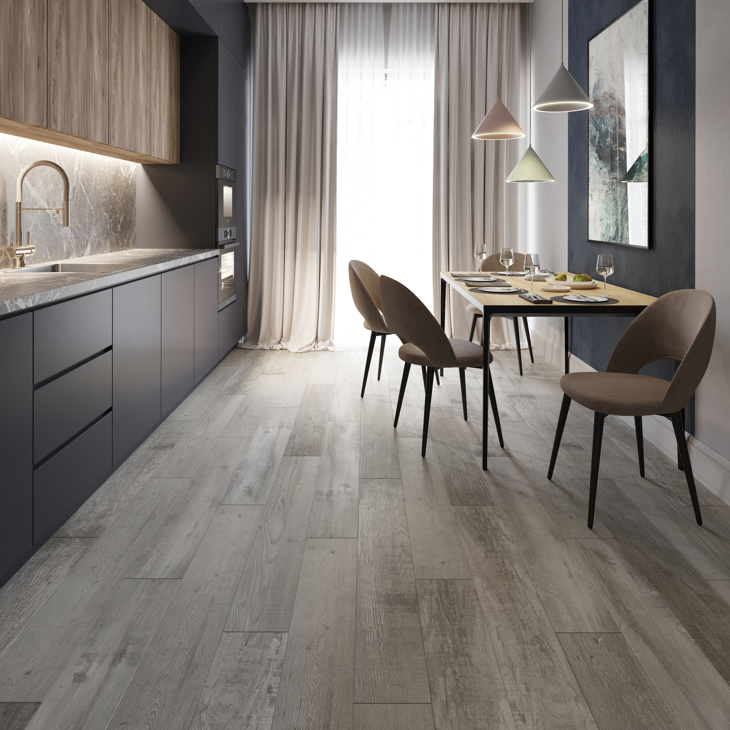 Изображение товара SPC плитка AlixFloor City Line Дуб кенийский 5 мм водостойкое покрытие