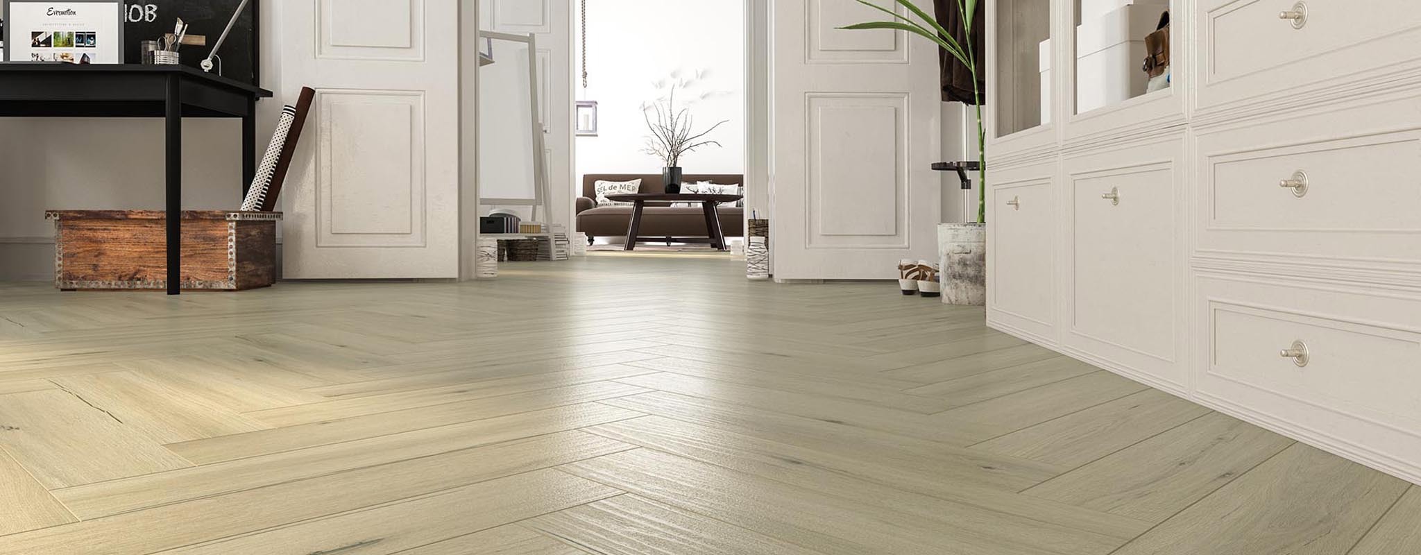 Изображение товара SPC плитка FirmFit Herringbone Дуб Серый 34 класс толщина 5 мм 2.27 м², цена за упаковку