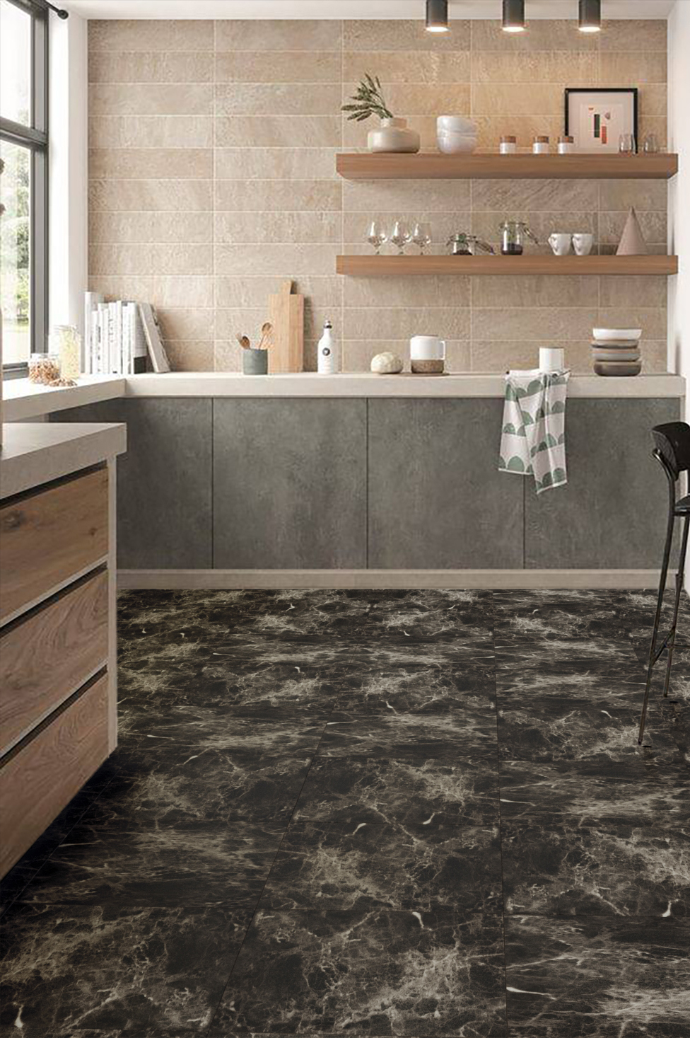 Изображение товара ПВХ плитка Alper AFT-305 33 класс 2 мм 4 м² для пола и стен, мрамор, коричневый