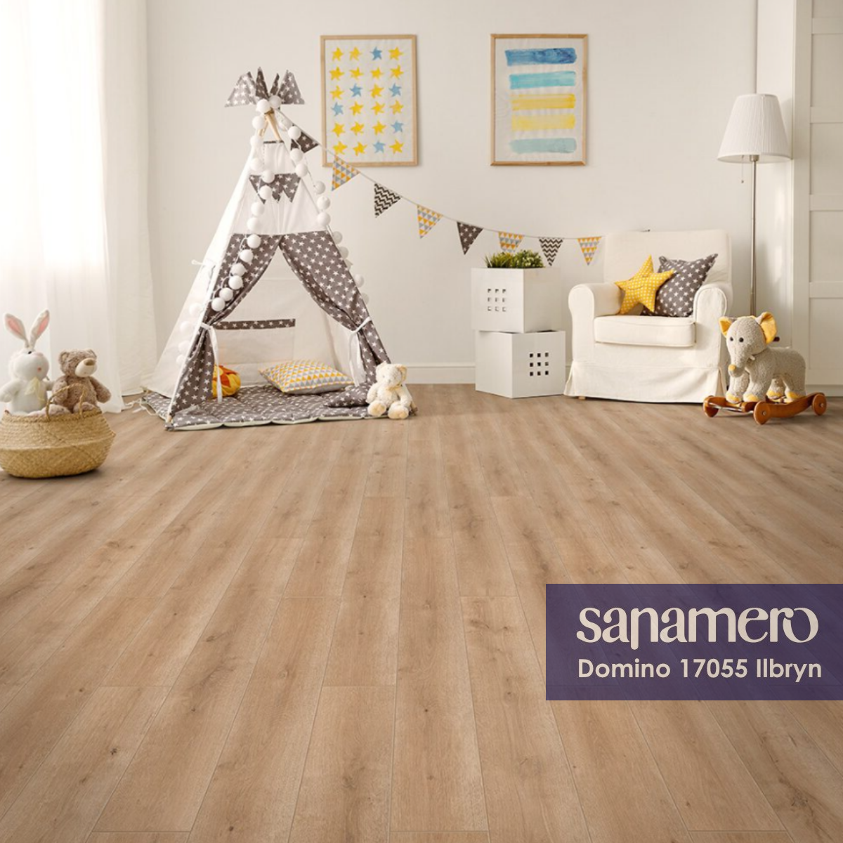 Изображение товара Ламинат Sanamero Domino Ilbryn 32 класс 8 мм с фаской, влагостойкий, Россия