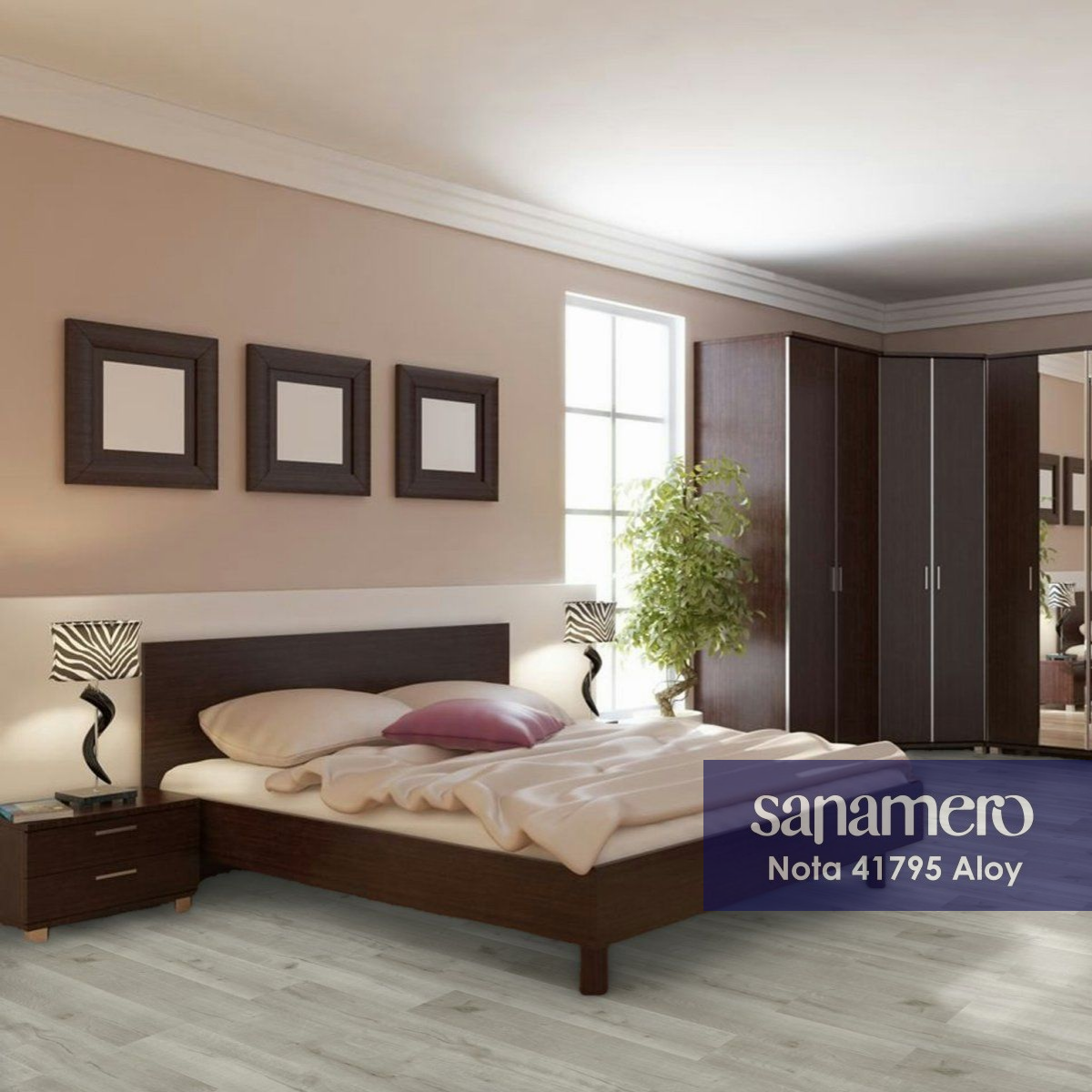 Изображение товара SPC плитка Sanamero Nota Aloy 42 класс, толщина 3.6 мм, 2.23 м², белая, с имитацией дерева