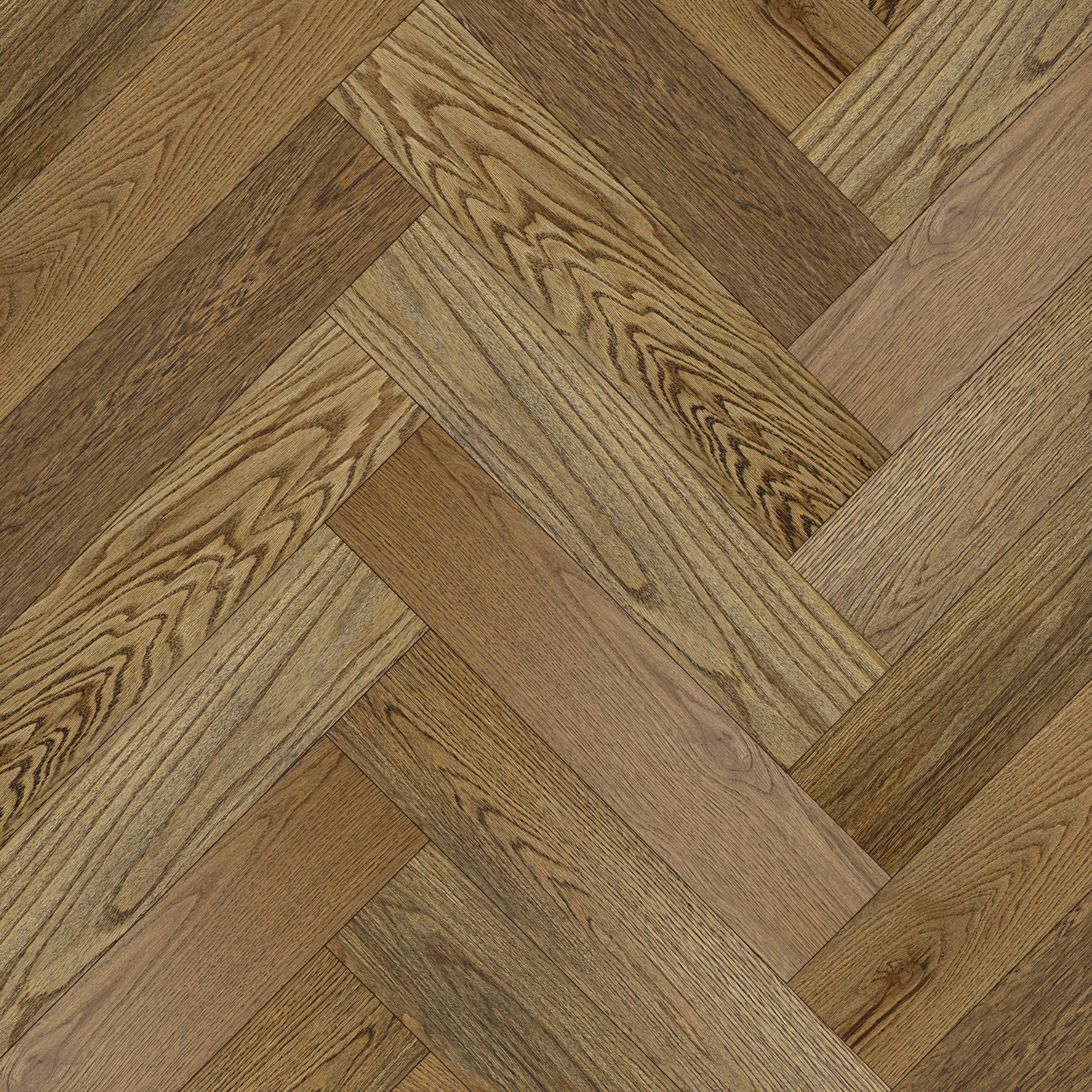 Изображение товара Паркетная доска Alloro Елка Английская Дуб Натур Светло-Коричневый лак 490х125 мм