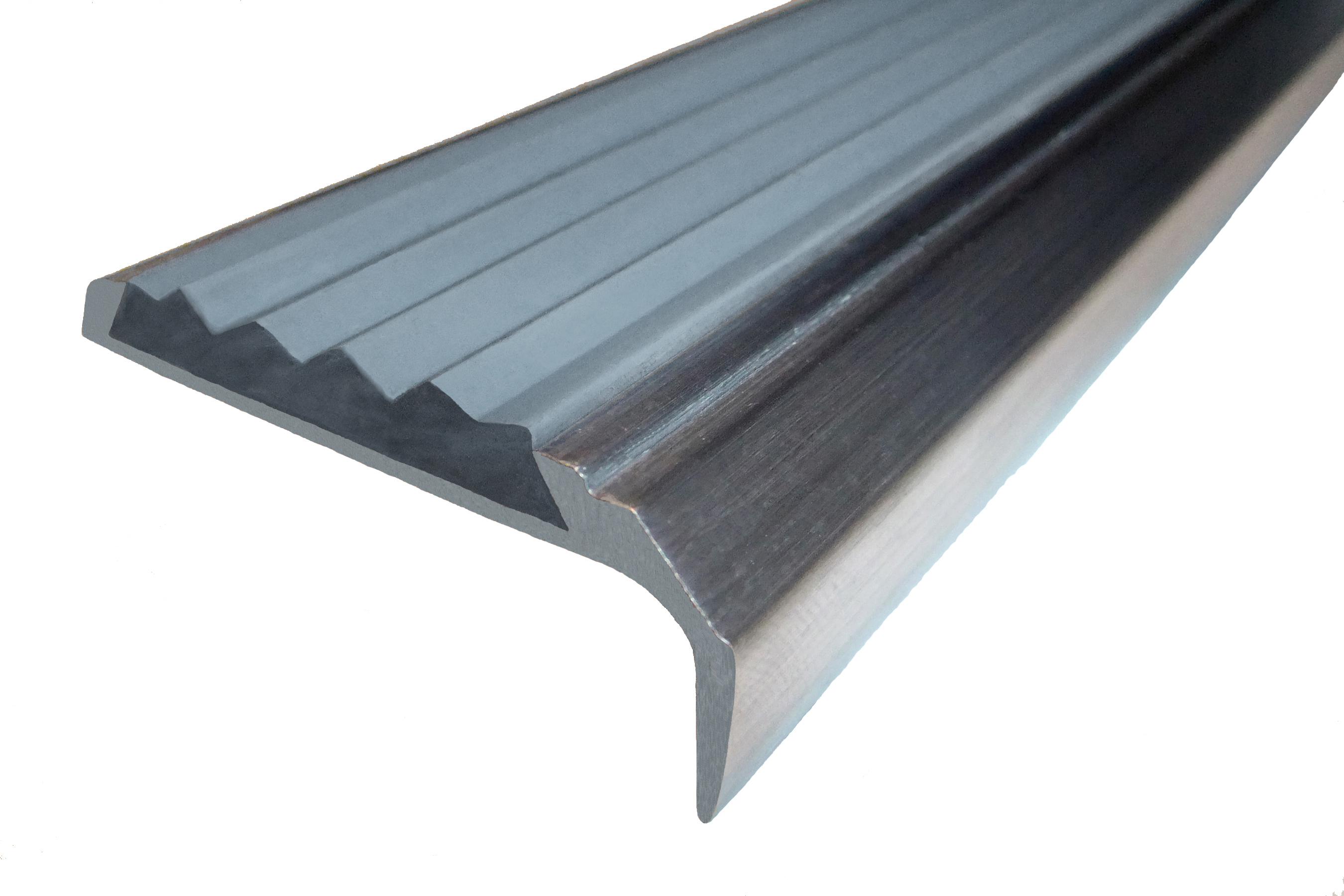 Алюминиевый угол-порог с резиновой вставкой цвет вставки серый длина 1 ...