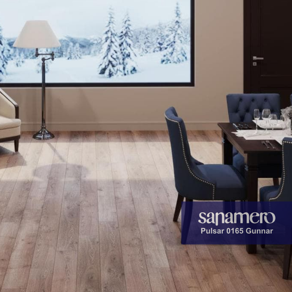 Изображение товара Ламинат Sanamero Pulsar 0165 Gunnar 12 мм 33 класс фаска коричневый 1.755 м² Россия