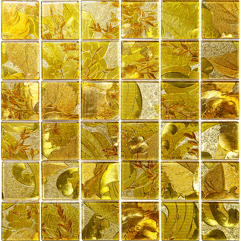 Изображение товара Мозаика Natural Solar F-809 стекло 30x30 см с эффектами металлизации и кракле
