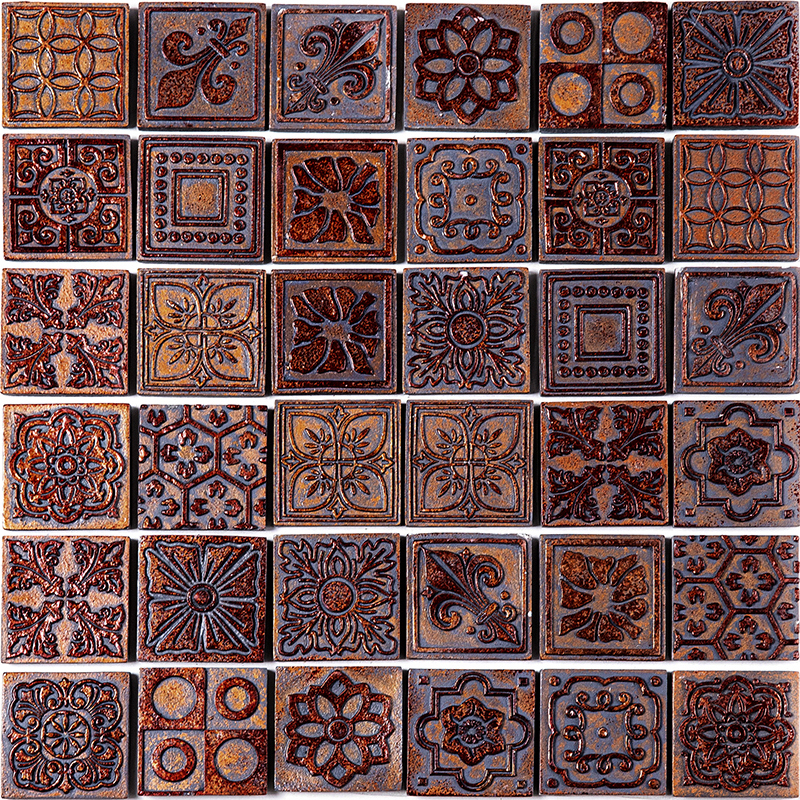 Изображение товара Мозаика Skalini Decos D-GRD3 36-чипов на сетке из мрамора и стекла 30.5х30.5 см