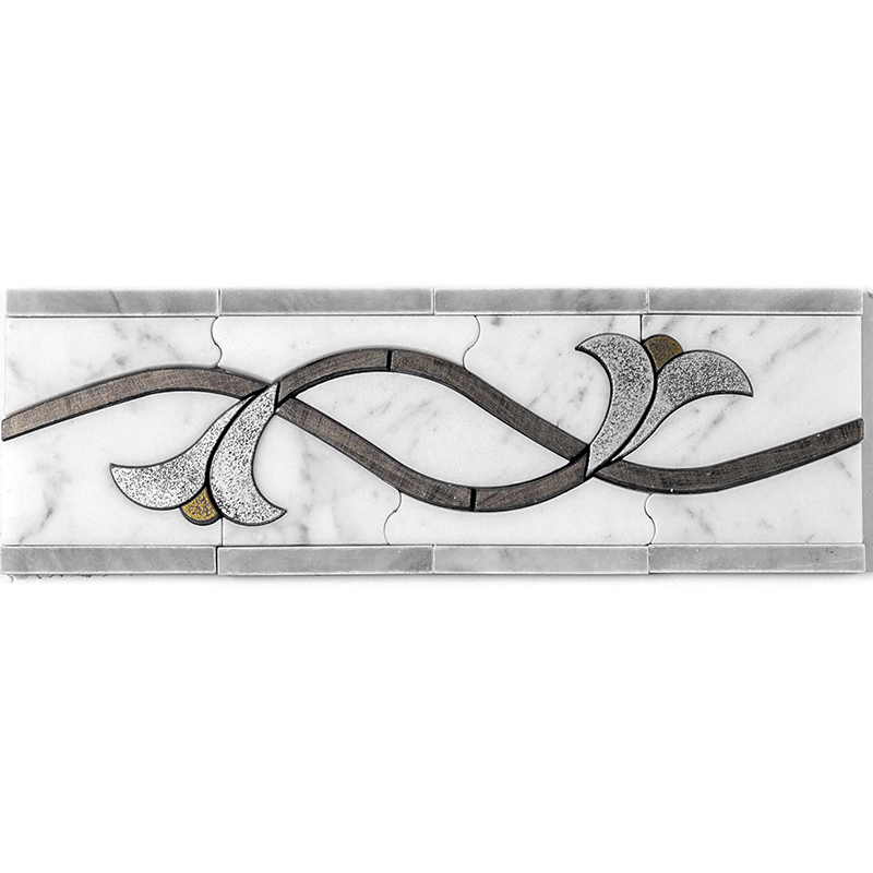 Изображение товара Мозаика Skalini Бордюры LI-2 мрамор 30.5x10 см для кухни и ванной