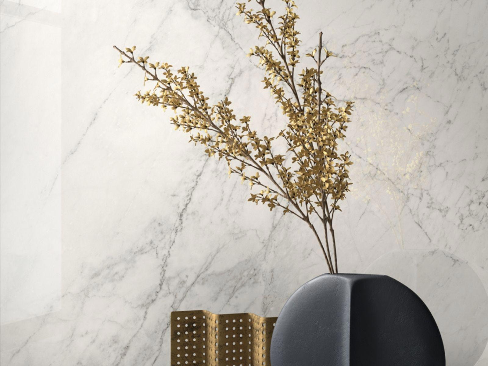 Изображение товара Керамогранит LAPARET AESTHETICA AE CAL6 12 LP 60x120 см окрашенный в массе под белый мрамор с хроматическим рисунком, лаппатированный.