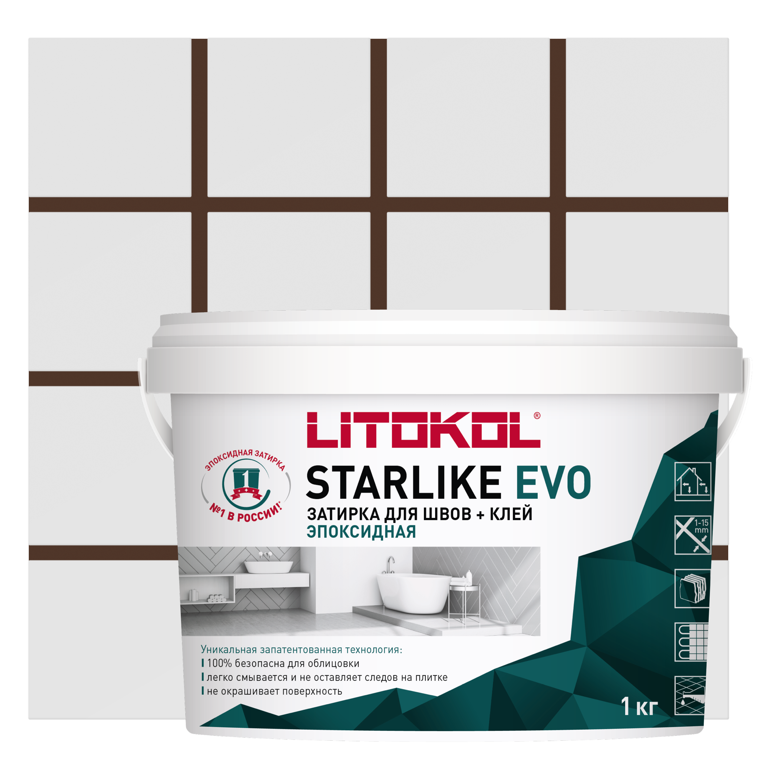 Изображение товара Эпоксидная затирка Litokol Starlike Evo S.240 цвет мока 1 кг для внутренних и внешних работ