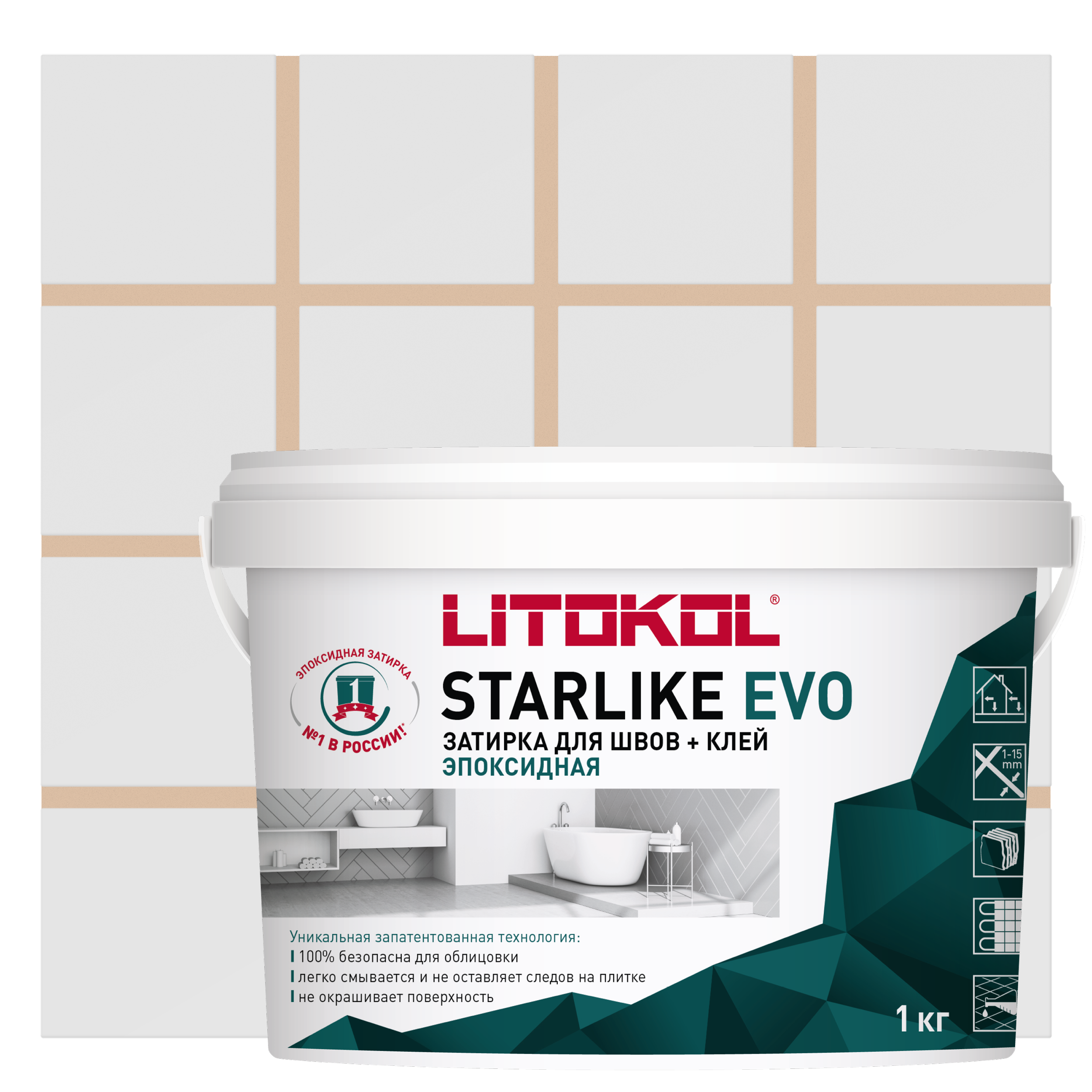 Изображение товара Эпоксидная затирка Litokol Starlike Evo S.205 травертино 1 кг для межплиточных швов