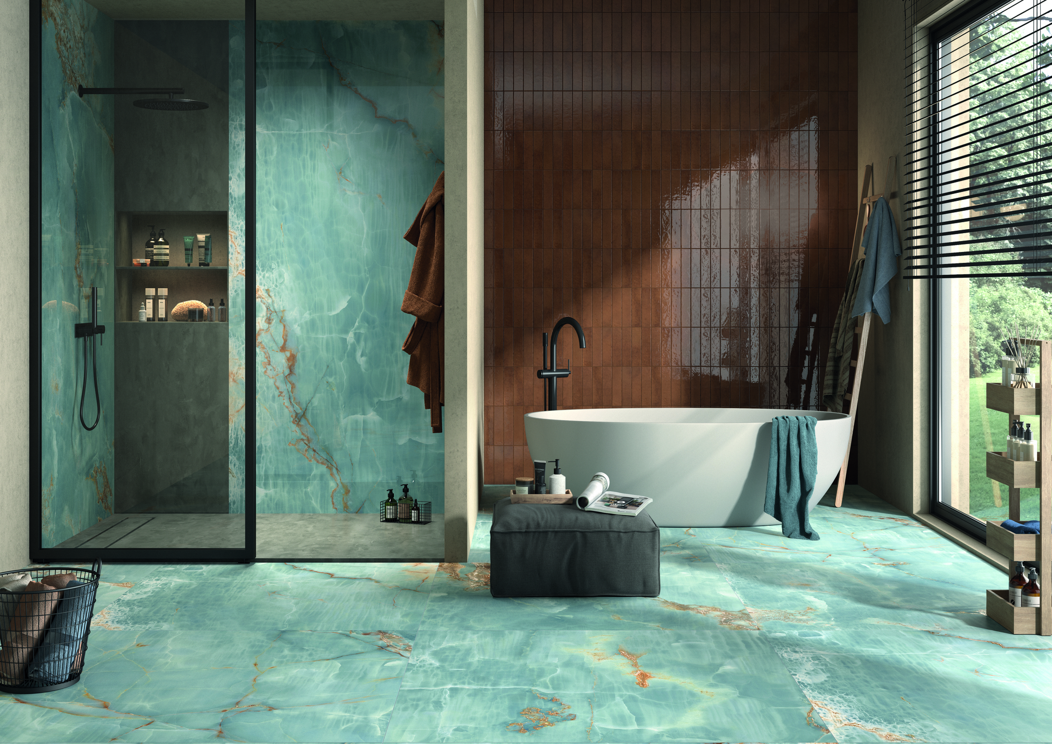 Изображение товара Керамогранит IMOLA THE Room 60x120см голубой Aqua Blue Gold