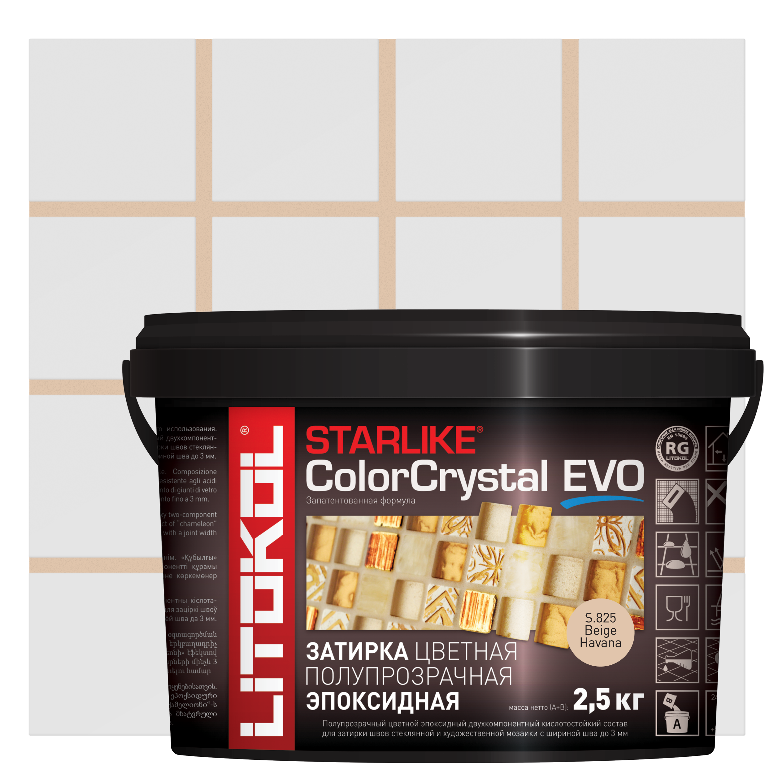 Изображение товара Эпоксидная затирка Litokol Starlike ColorCrystal Evo S.825 Beige Havana 2.7 кг