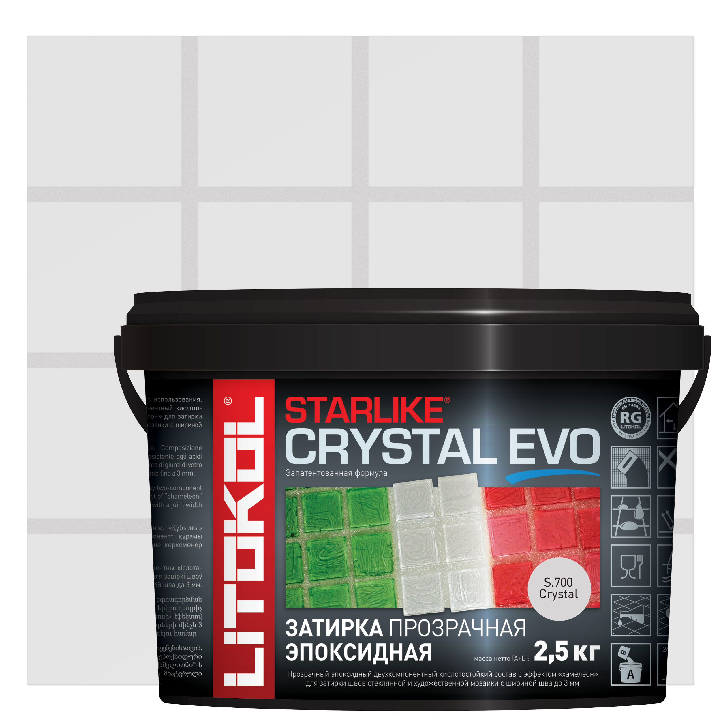 Изображение товара Эпоксидная затирка Litokol Starlike Crystal Evo S.700 прозрачная 2.7 кг для мозаики