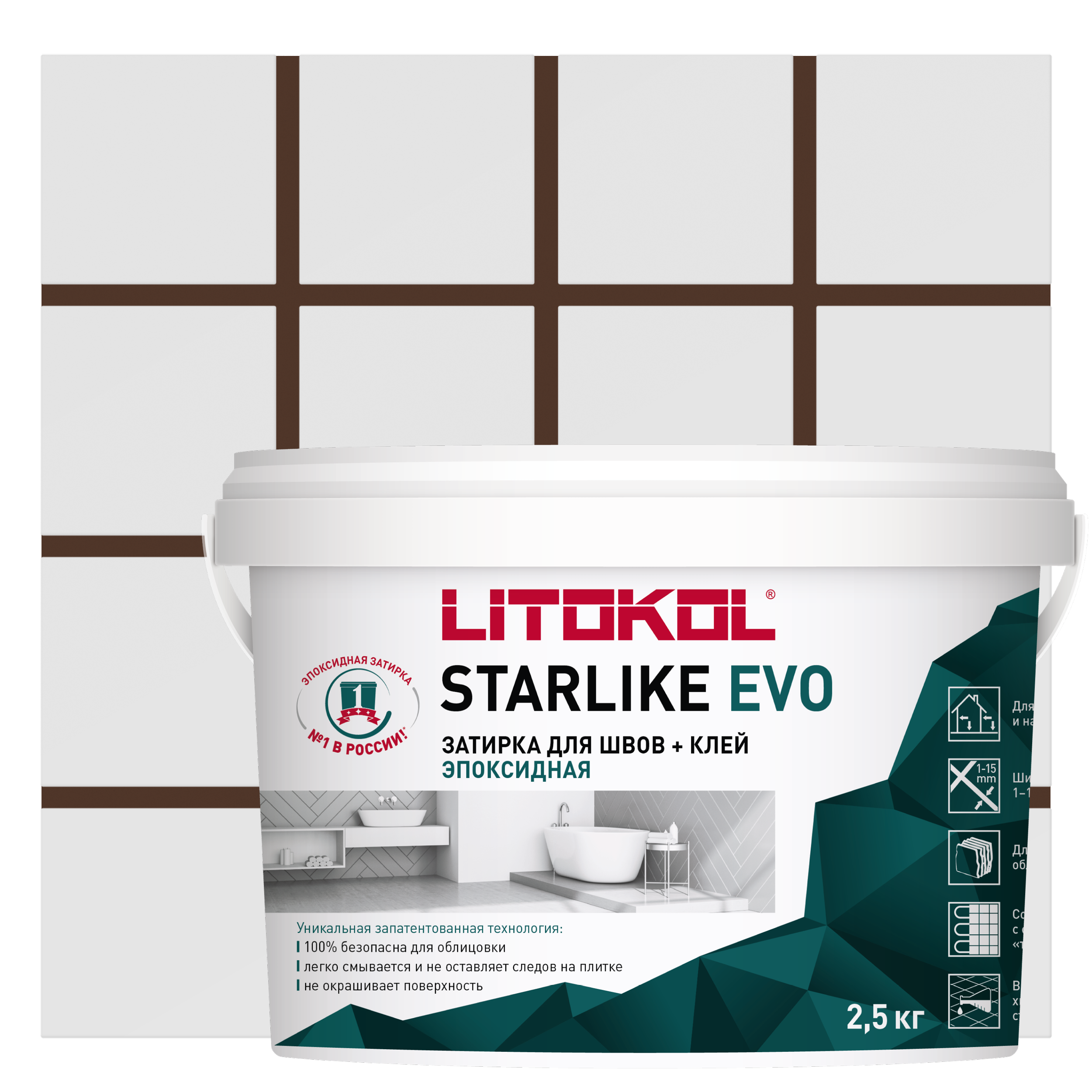 Изображение товара Эпоксидная затирка Litokol Starlike Evo S мока 2.5 кг для внутренних и наружных швов